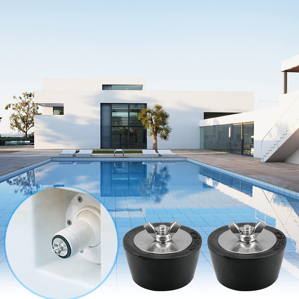 Tappo In Gomma Per Chiusura Invernale Piscina 2,5 Cm - Con Bulloni Acciaio Inox Per Tubi E Skimmer