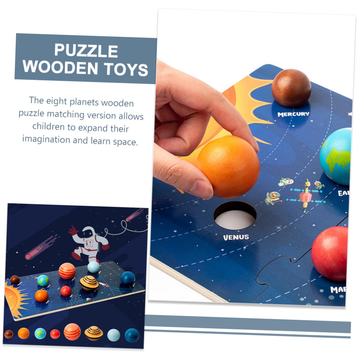 Rompecabezas de Planetas Sistema Solar 1 Juego de Madera para Niños