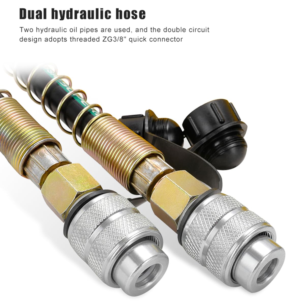 BASICM Doppeltwirkende Hydraulische Handpumpe Mit 2 X 1.8m-Schlauch Und Manometer, 700 Kg/m² (10.000 Psi) Und 3.000 cm³ Ölspeicher – Zur Verwendung Mit Verschiedenen Hydraulikwerkzeugen