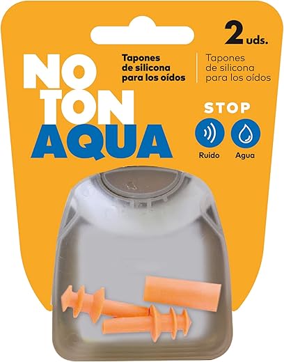 NOTON tapones aqua de silicona para oídos blíster 2 Uds., naranja