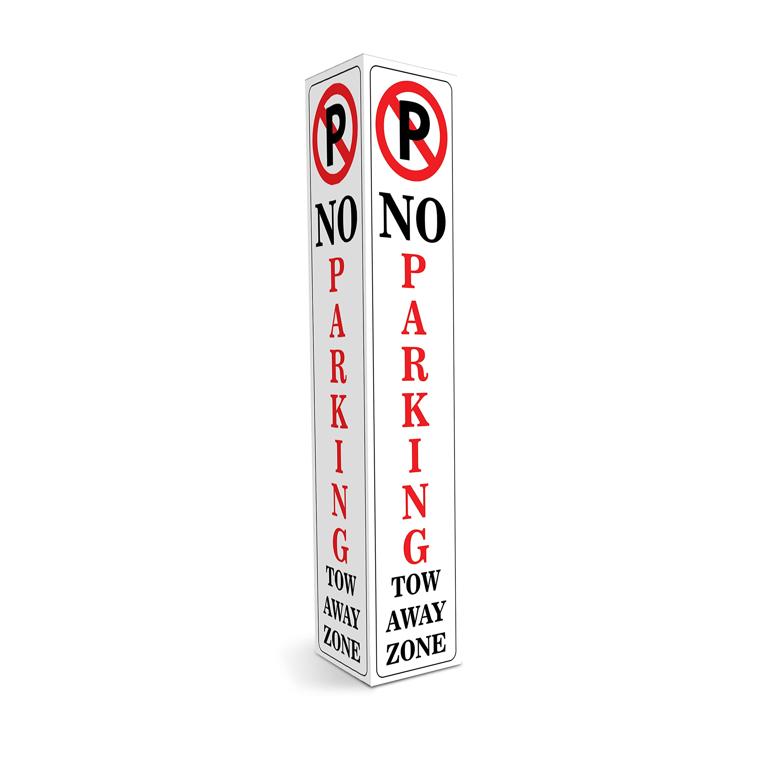 BannerBuzz Parking Signs, Bollard Covers - Triangle, Corflute, 890 GSM, Outside Printing Only, Full Color 600 DPI UV Printing, Built in Self Locking System (14 in x 52 in)