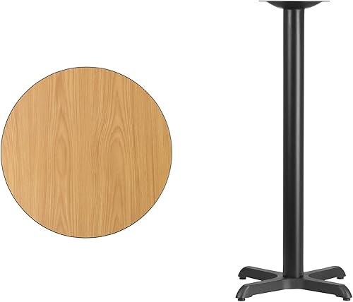 Miniatura 6 de Flash Furniture Stiles - Mesa redonda laminada negra de 24 pulgadas con base de mesa de altura de barra de 22 x 22 pulgadas Negro