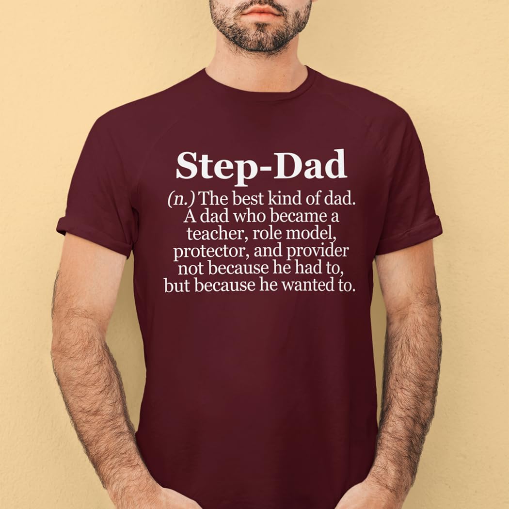 shop4ever Step-Dad Definition Bonus Dad T-Shirt XXX-Large Maroon 0