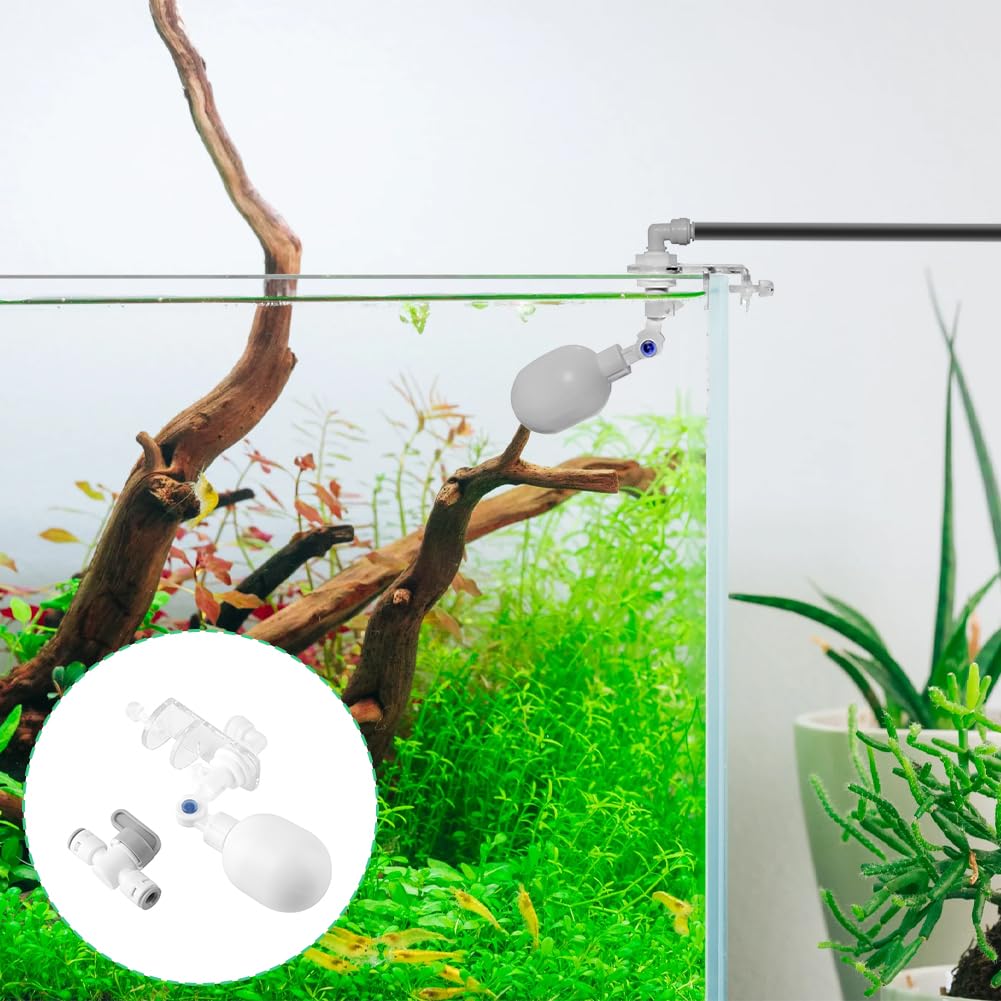 Joyzan Válvula Flotador Acuario Pequeño, Controlador Agua Llenado Automático Ajustable Accesorio para Relleno Sin Pecera Automática Plástico Añadir Accesorios No Eléctrico Sistema Peces Cambiador