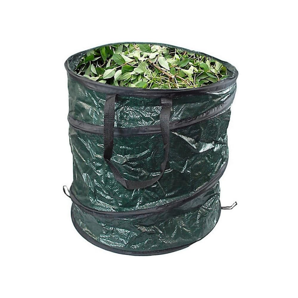 Garden Mile 120L Pop Up Garden Waste Bag – Heavy Duty Reusable Garden Refuse Sack with Spring Loaded Design & Strong Carry Handles – Foldable PVC Leaf, Grass & Rubbish Collector