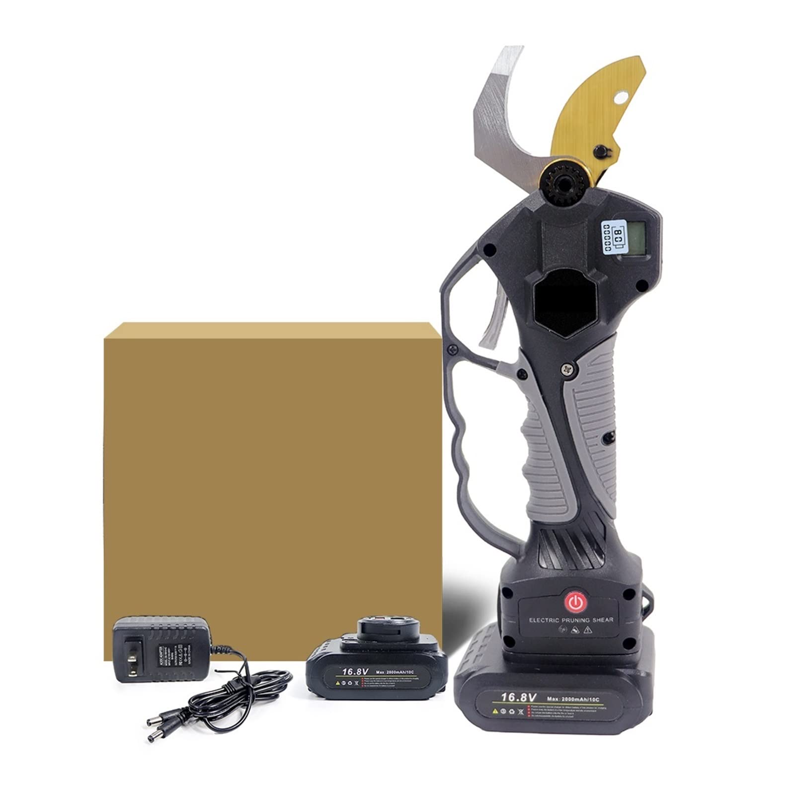 Podadora eléctrica inalámbrica, Tijeras de podar de Iones de Litio de 16,8 V, Cortador eficiente de Ramas de poda de bonsái para árboles frutales, paisajismo (Poste de Tijeras (Caja))