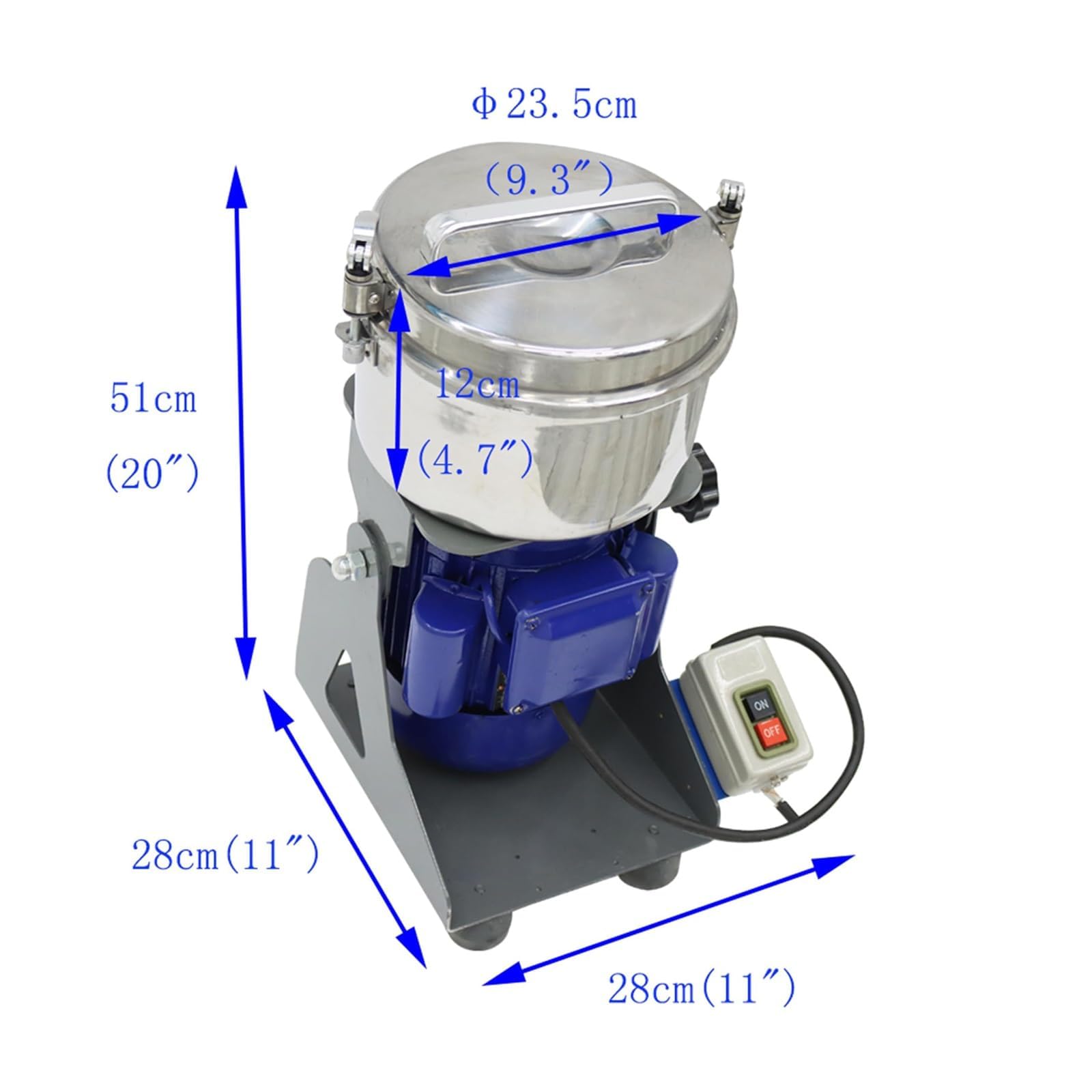 Trituradora de roca eléctrica 2800 RPM, polvo de malla 60-100 | Pulverizador de mineral y vidrio con capacidad de 1,5 kg, ideal para minería, laboratorio y uso industrial