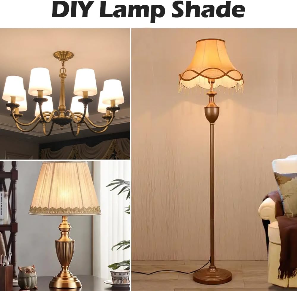 2 Pieces Lamp Shade Light Bulb Clip Adapter Kit, Antique Gold Lampshade Holder with Round Top Finial, No Harp Required, Clip on Bulb, DIY Replacement Repair Table & Floor Light Metal Parts