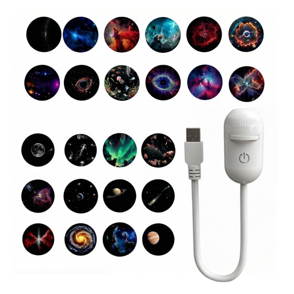 2-in-1 Galaxy Projector Night Light, HD Smart Dynamic 5D Holographic Night Light Projector with 360 Degree, Ocean Galaxy Dream Starry Sky Projectors, Plug-and-Play Star Lamp (with 24 Films)