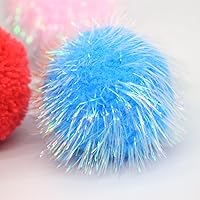 Vista 5 de Cat Balls Toy, Kitten Ball Soft Cat Pom Pom Sparkle Fuzzy Balls Without Bells 14 Pcs