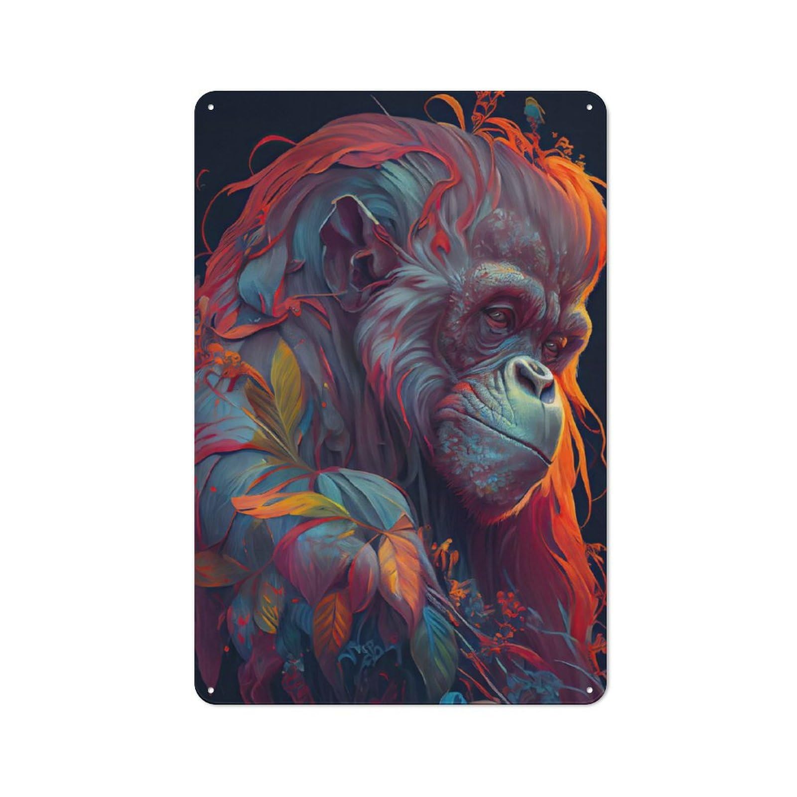 The Wise Orang Utan Retro Tin Sign 30x20cm for Living Room Or Hallway, for Cooler-season Styling in Living Room And Hallway