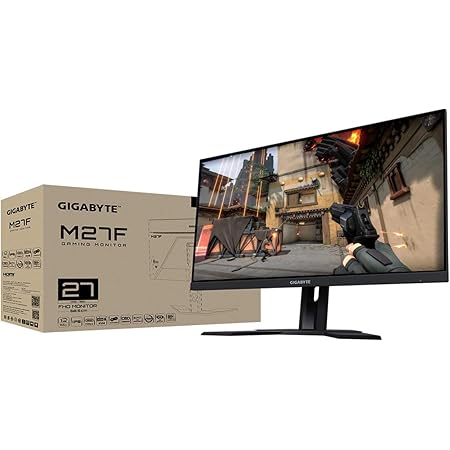GIGABYTE M27F 27'' 144Hz 1080P First KVM Gaming Monitor, 920 x 1080 IPS Display, 1ms (MPRT) Response Time, 95% DCI-P3, FreeSync Premium, Black