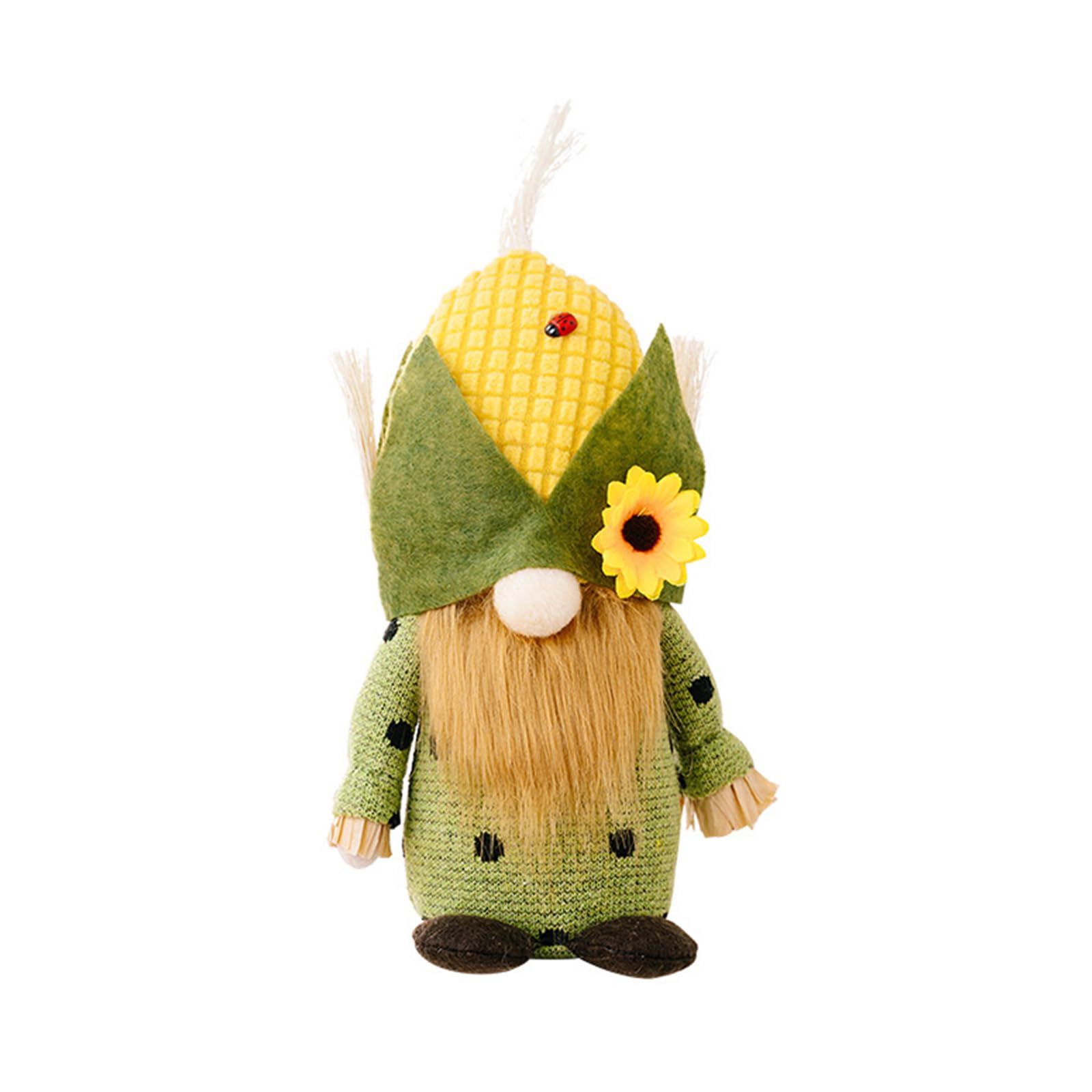 Tsophreniq Harvest Corn Head Sunflowers Doll Ornament Desktop Decor for Fall Thanksgiving Desktop Decor Party Accessories