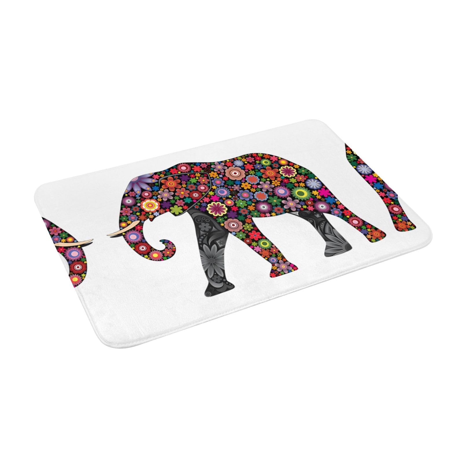 Zerbino Con Motivo Elefante 43x73 Cm - Antiscivolo, Assorbente, Per Interno/esterno