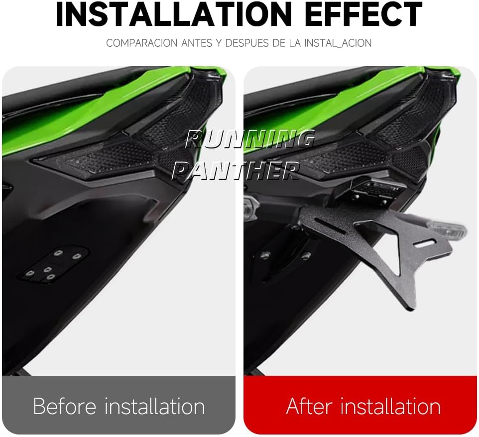 Fits for Kawasaki Ninja ZX-10R ZX10R ZX 10R 2021-UP Motorcycle License Plate Holder Bracket Kit Fender Eliminator Tail Tidy Black