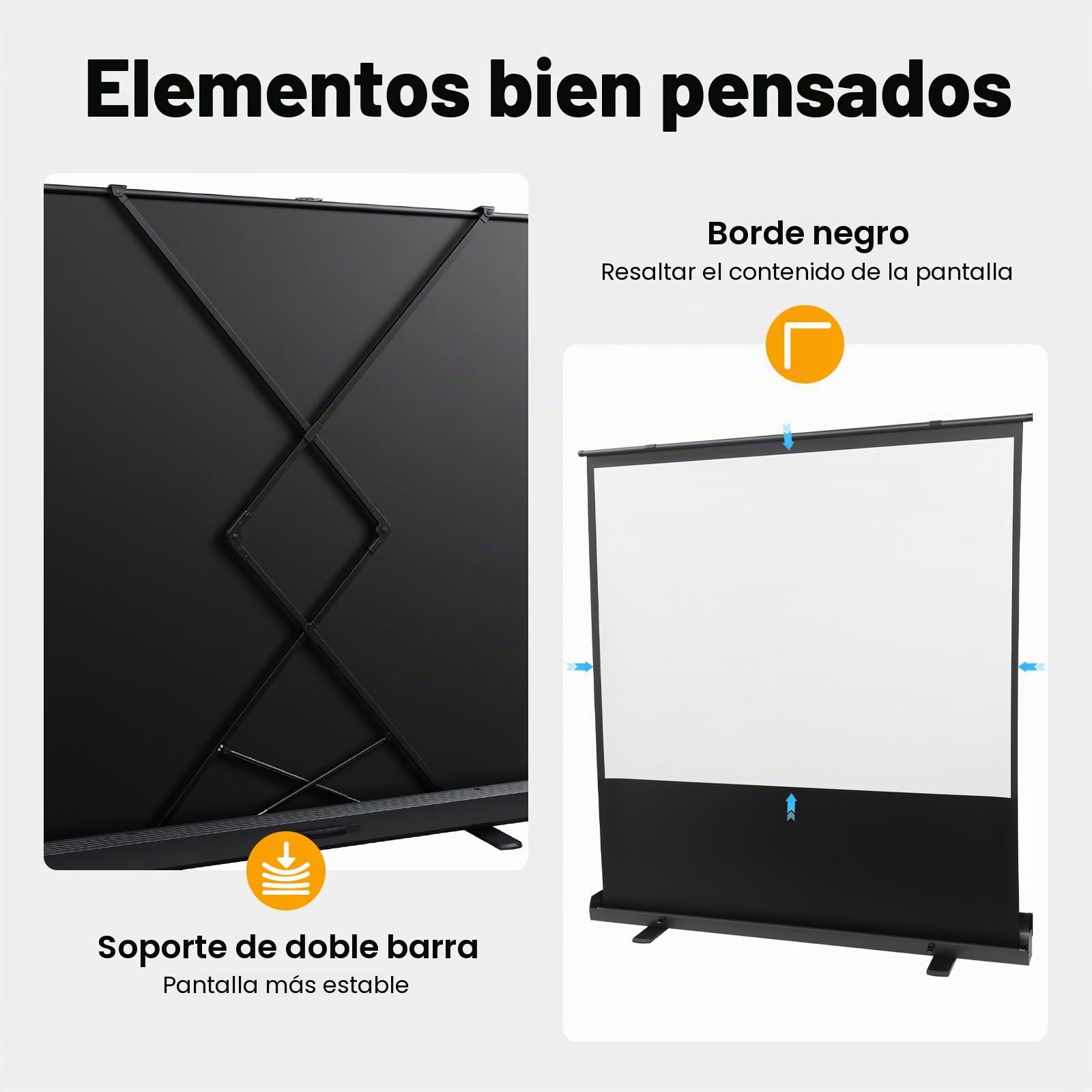 Pantalla de proyección de 80 pulgadas 4:3 de pie en el suelo, pantalla de proyección para proyector, pantalla portátil, pantalla enrollable automática, pantalla de proyección para cine en casa