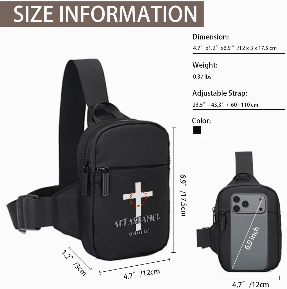FOECBIR Small Travel Sling Bag For Men Women Waterproof For Mens Mini Crossbody Bag Men Chest Bags For Travel Work Sport (Jesus, Small) - Image 5