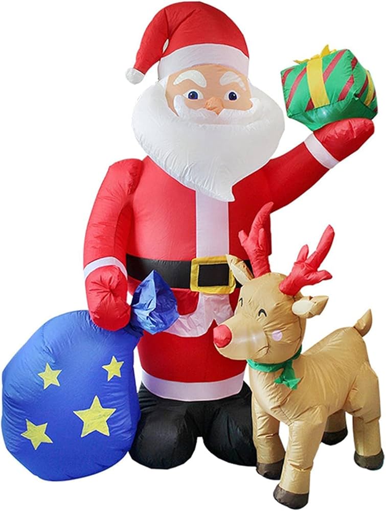 Amazon | 1.8M LEDライト インフレータブル クリスマス サンタ