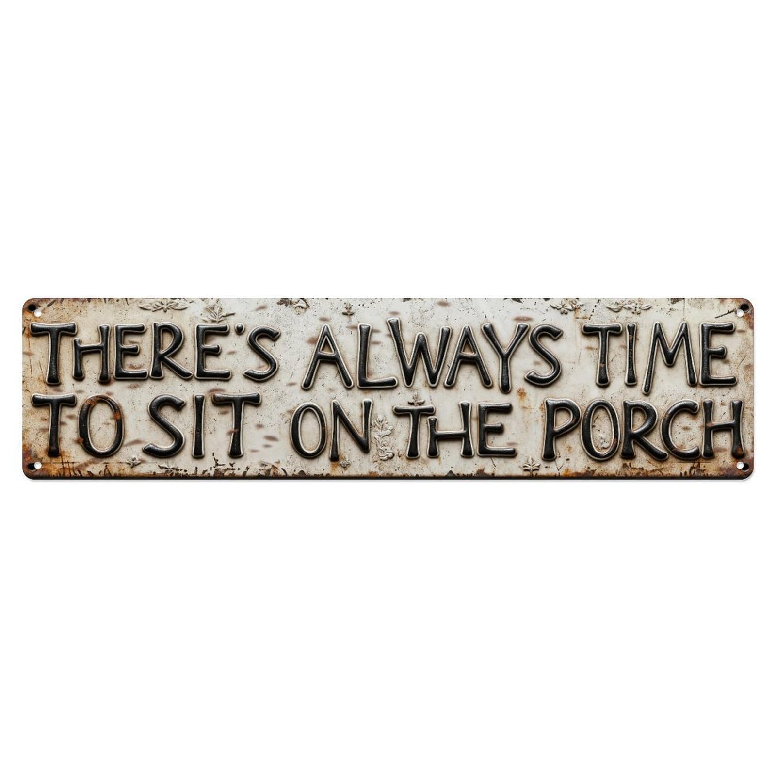 Iageret Vintage There's Always Time To Sit On The Porch Metal Tin Sign Retro Wall Decor, Bar Garage Cafe Kitchen Home Wall Art Poster Decoration 4X16inches