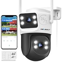 GENBOLT 4G LTE Telecamera Esterno a Doppio Obiettivo Senza WiFi con SIM