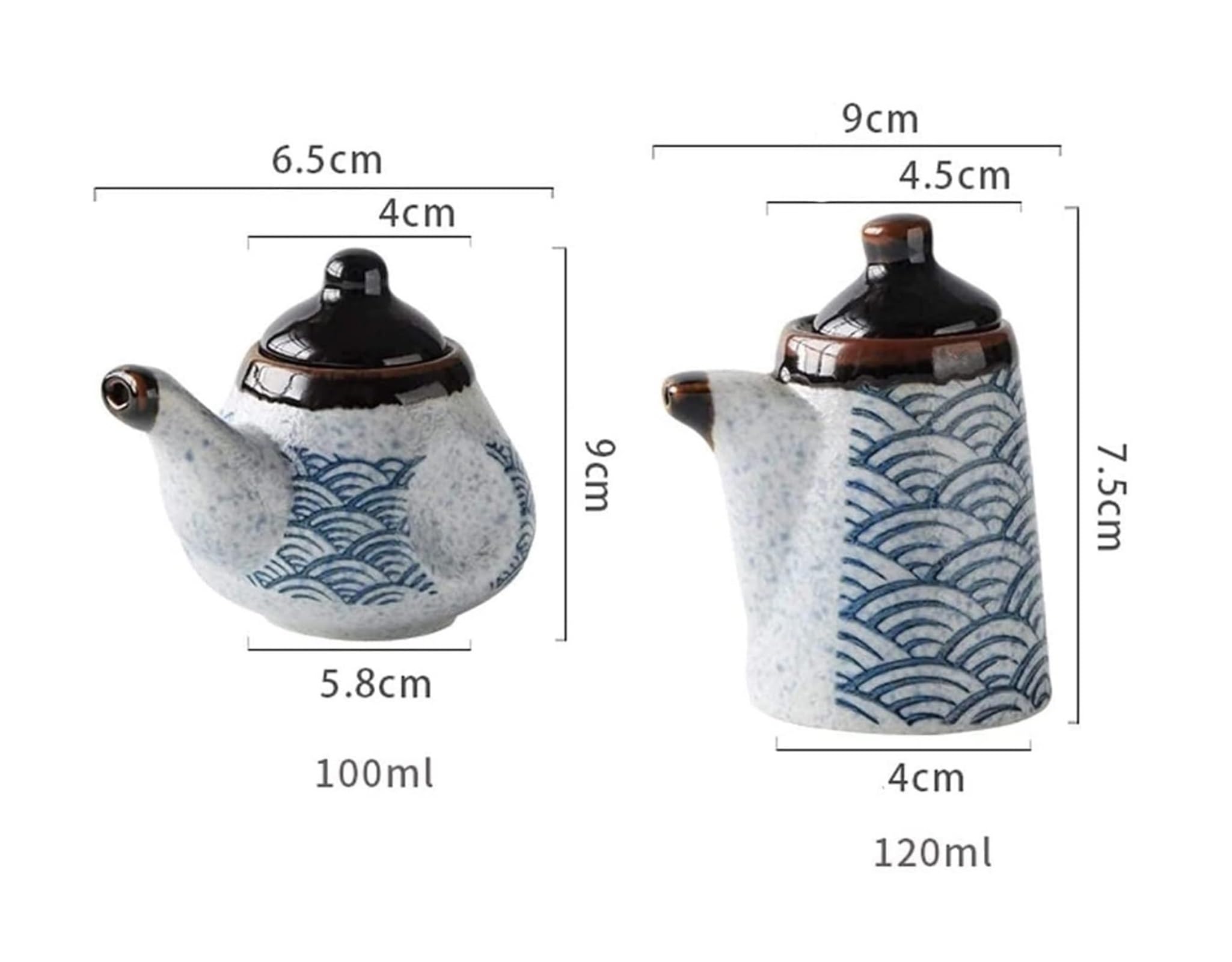 Distributore di Olio e aceto, Bottiglia di Olio in Ceramica, ampolla per Olio d'oliva/Salsa di soia/aceto, condimento Liquido per la Cucina (Monocolore)