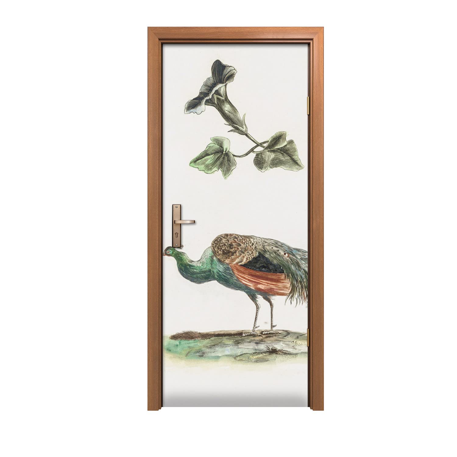 Autocollant de porte 90x200cm oiseau pour créer une ambiance nature dans votre salon