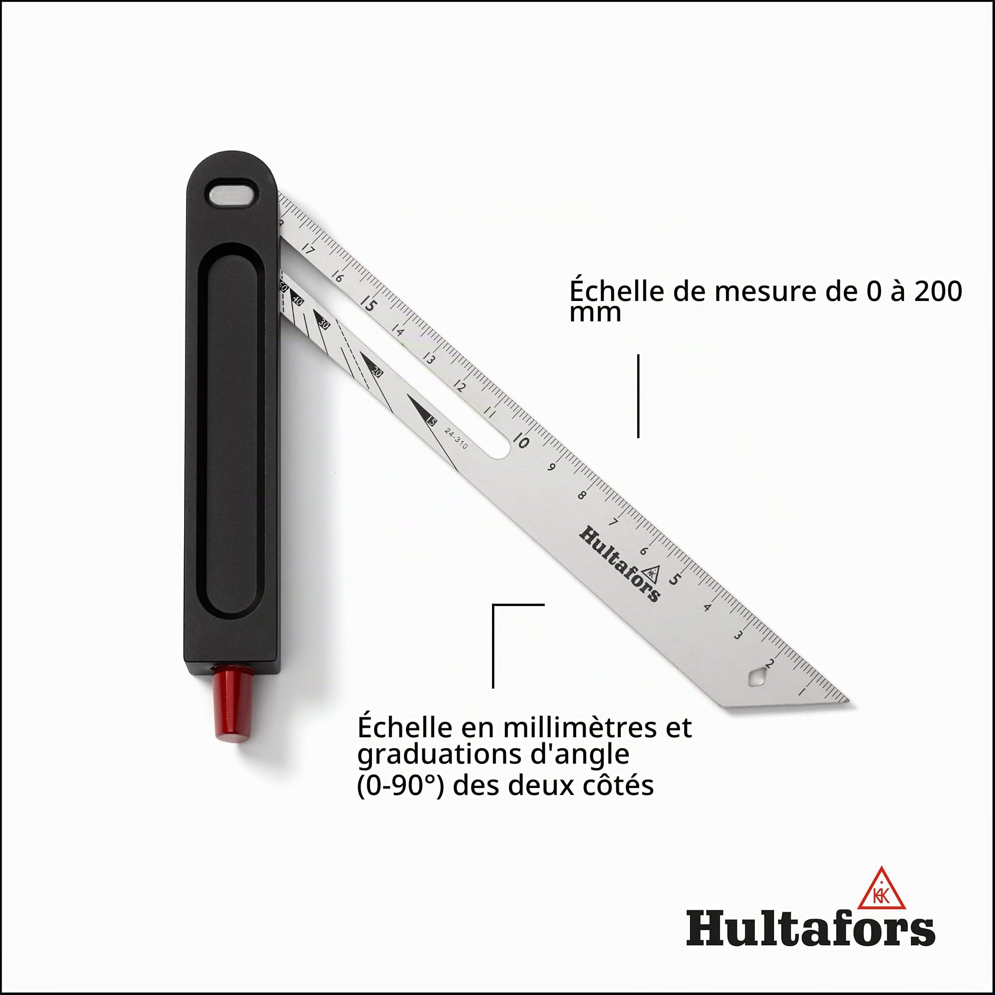 Forge d'angle de 200 mm, pour angle intérieur et extérieur I Hultafors I Made in EU I Transfert d'angle extrêmement précis I Forge réglable avec fonction de verrouillage en aluminium anodisé I