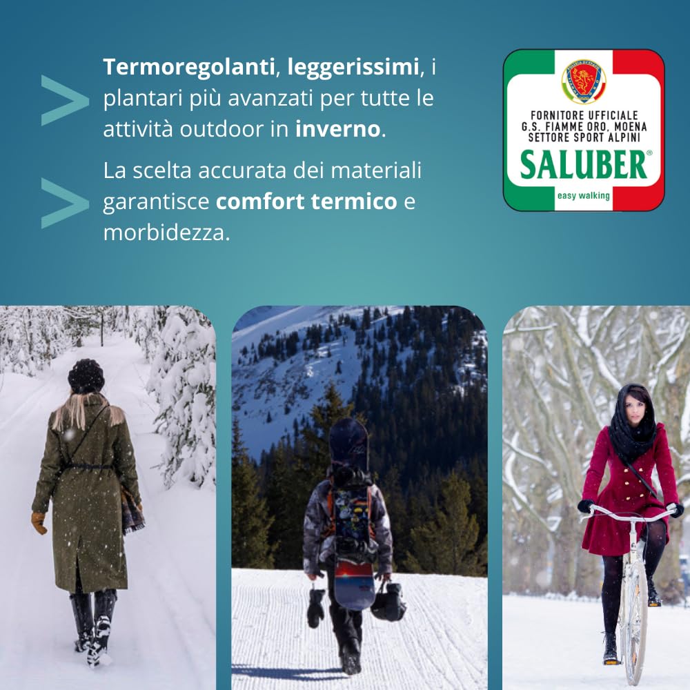 Solette Saluber Active Thermo 463, Pura Lana Vergine con membrana Isolante, Tecnologia Poron+ Ammortizzante, Solette Termiche ad Azione Defaticante, Uomo e Donna, Assorbono Shock (43)