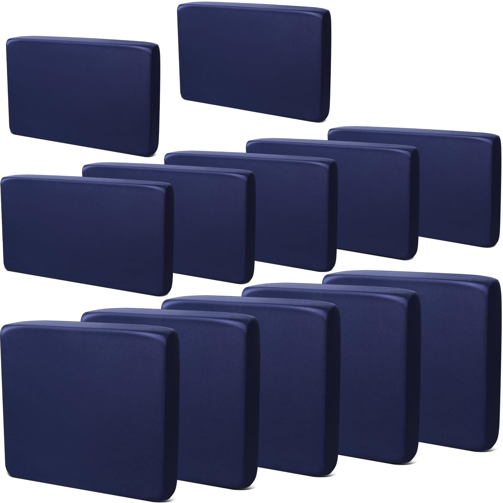 Newwiee 12 Pcs Patio Stretch Sofa Outdoor Cushion Cover Waterproof Replacement 3 Sizes Navy Couch Slipcovers Sofa Seat Soft Flexibility Chair Cushion Cover Furniture Protector for Outdoor Indoor