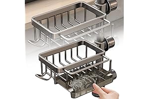 Adjustable Sink Faucet Organizer: 2-in-1 Storage Solution for Kitchen