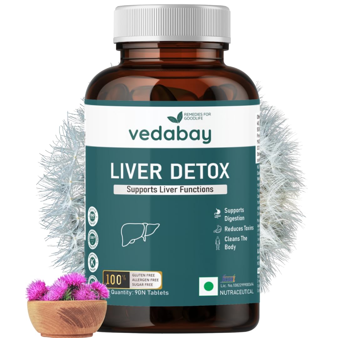Vedabay Liver Detox Ayurvedic Supplement, Fatty Liver Medicine, Liver Cleanse Tablets for Men and Women, Milk Thistle and Dandelion Extract, 90 Tablets (B0CMTG5YRC) Amazon Price History, Amazon Price Tracker