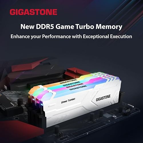 Miniatura 2 de RAM DDR5 RGB GIGASTONE Game Turbo 64GB Kit (2 x 32 GB) DDR5 5600 MHz PC5-44800 CL40-40-40-76 Intel XMP 3.0 AMD Expo 1.2V UDIMM 288 Pin Unbuffered