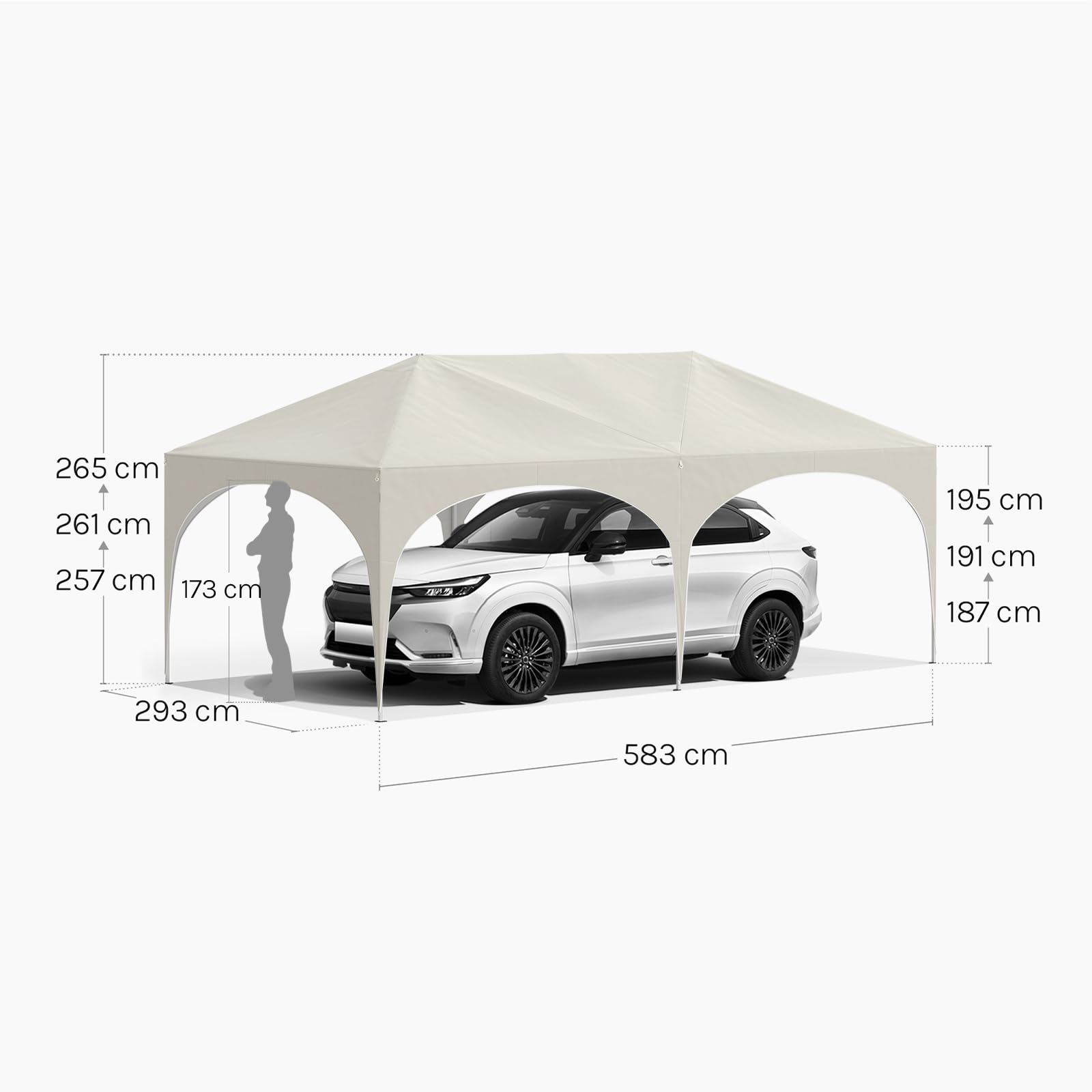 WOLTU Gazebo Pieghevole da Giardino, Gazebo Idrorepellente Pop Up da 3x6m Pannelli Laterali, Tendone Esterno, Altezza Regolabile, Protezione UV, con Custodia Beige