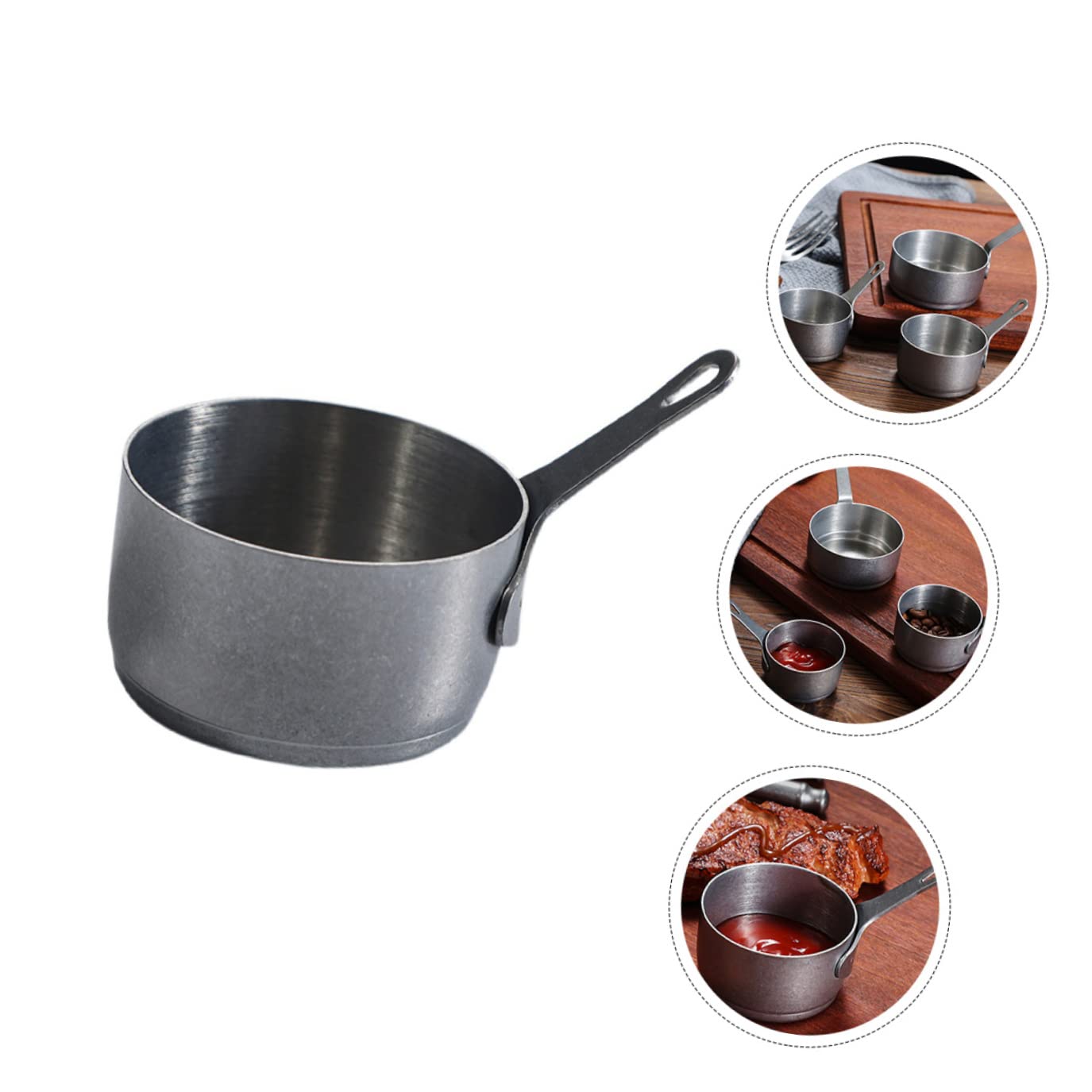 3pcs Measuring Mini Pan Convenient Sampling Creamer Bowl Salad