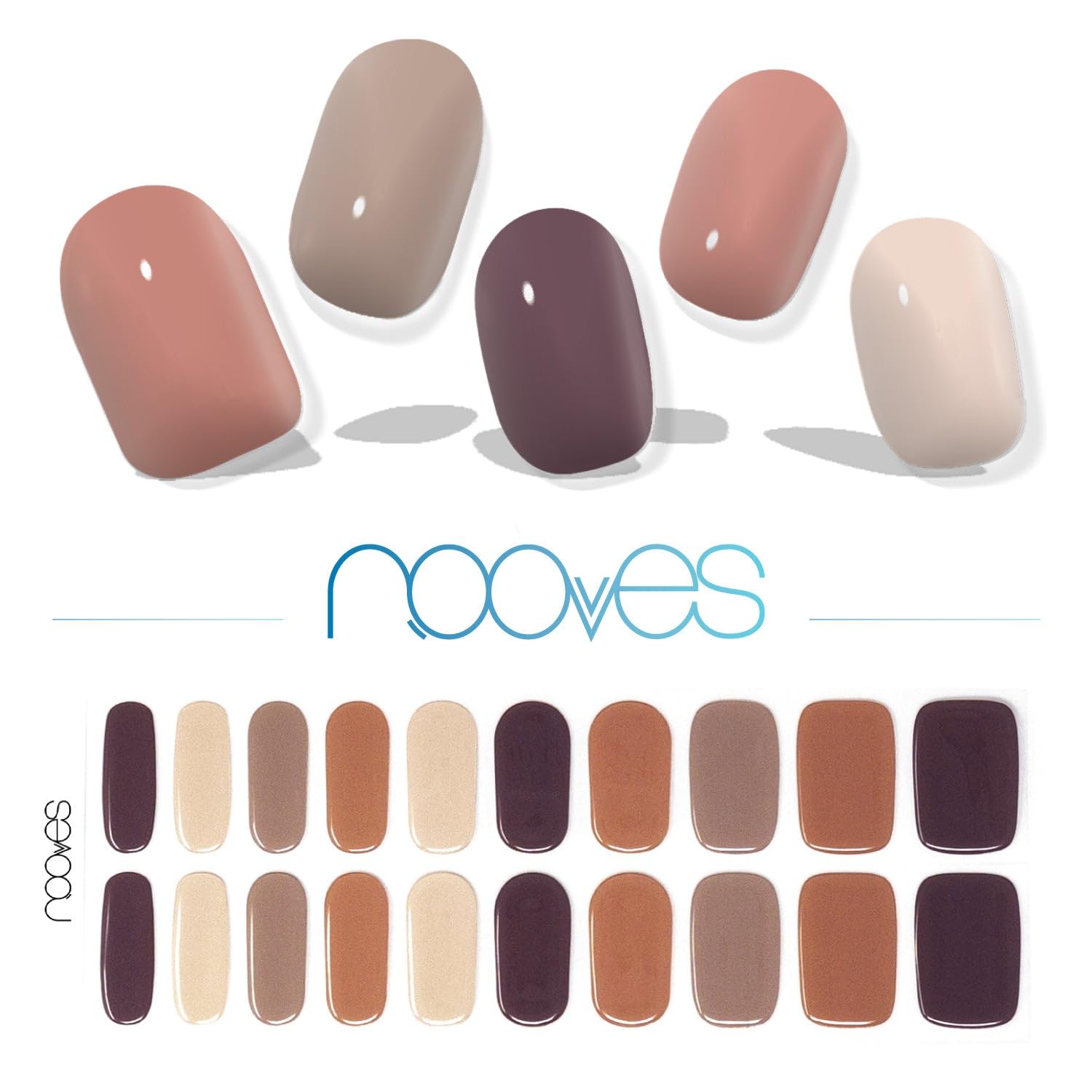 Nooves Gel Nails Premium Luxe Solid Color 20 Units
