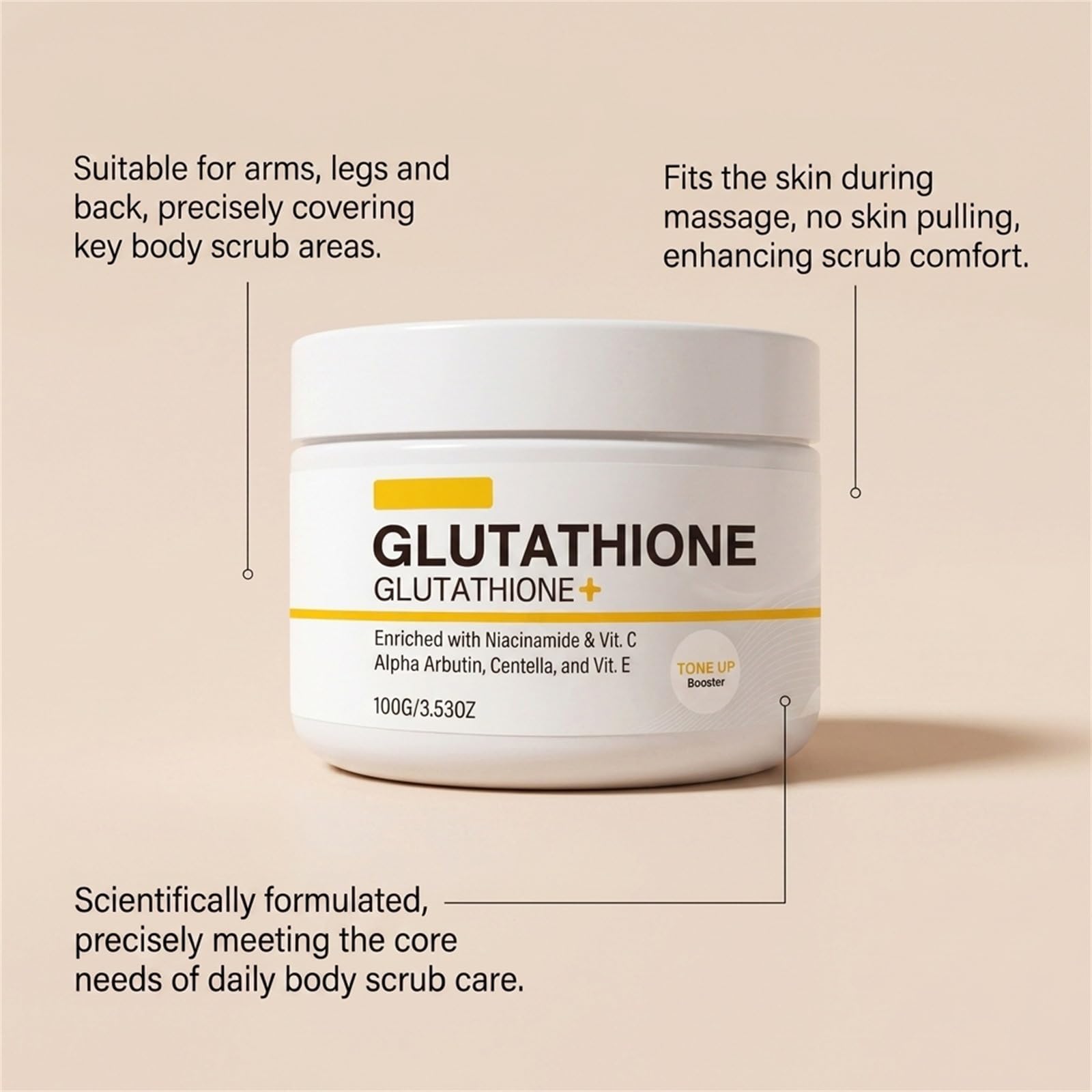 Skinflair - Scrub per il corpo al glutthione, esfoliante per il corpo, esfoliante, esfoliante e idratante, per la cura della pelle del corpo, esfoliante e idratante, aspetto radiante, 8 pezzi