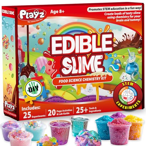 Image of Playz Edible Slime Candy Making Kit for Kids Age 8-12 Years Old w / 25+ Fun