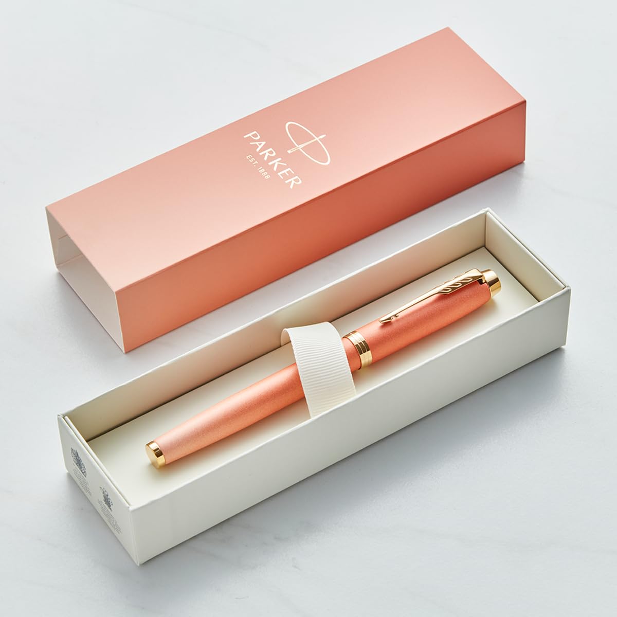 Personalised Parker IM Rituals Pen - Custom Engraving - Gift for CEO, Business, Graduation, Wedding - Premium Pen with Name/Text (Fountain Pen, Orange Gold Trim)