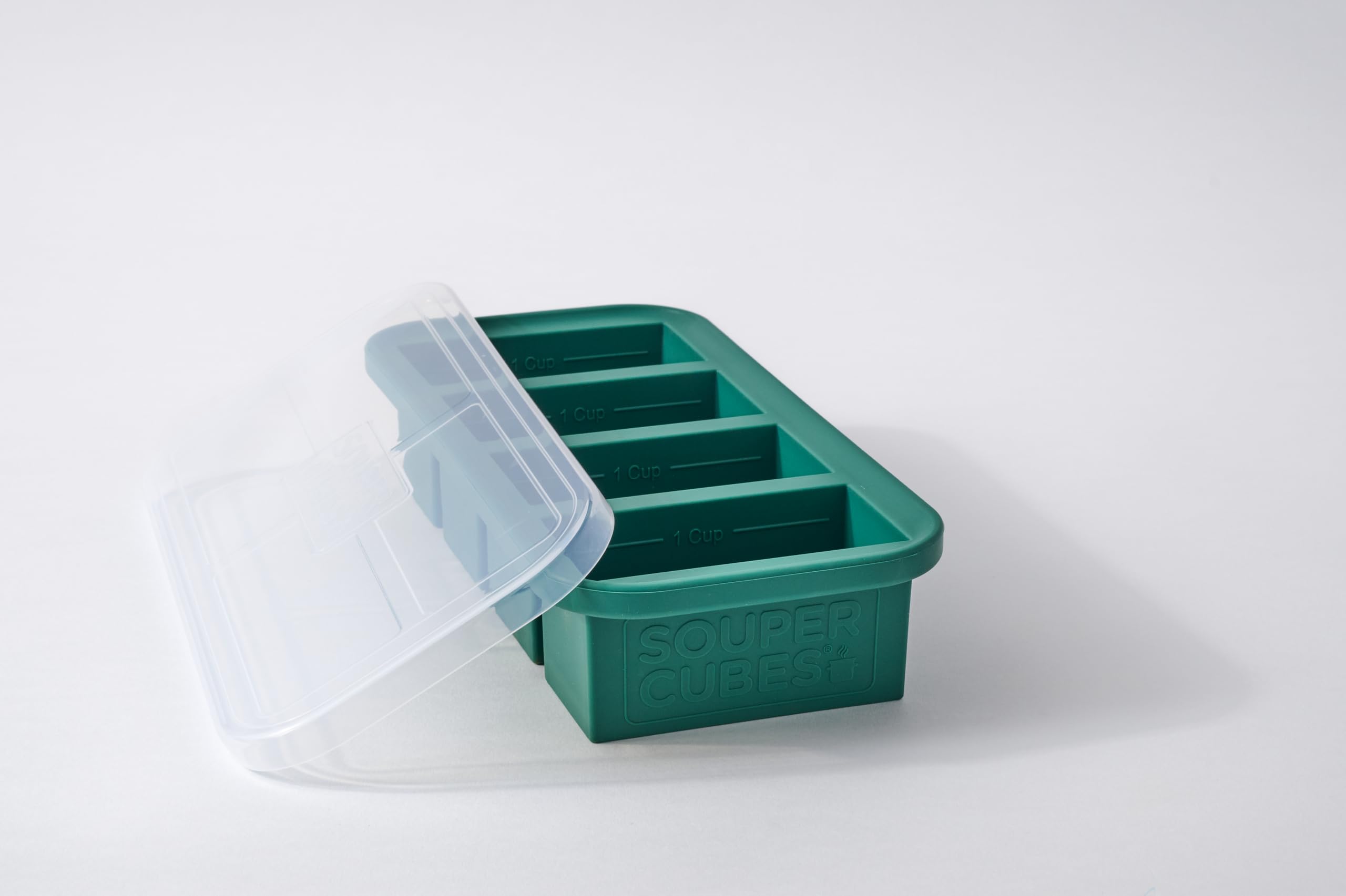 Souper Cubes 250mL/1 Cup Silicone Freezer Molds - Soup Cubes Perfect for Storing Broth, Rice, Leftovers and More - Silicone Freezer Trays with Lids for Meal Prep - Kale- 1-Pack