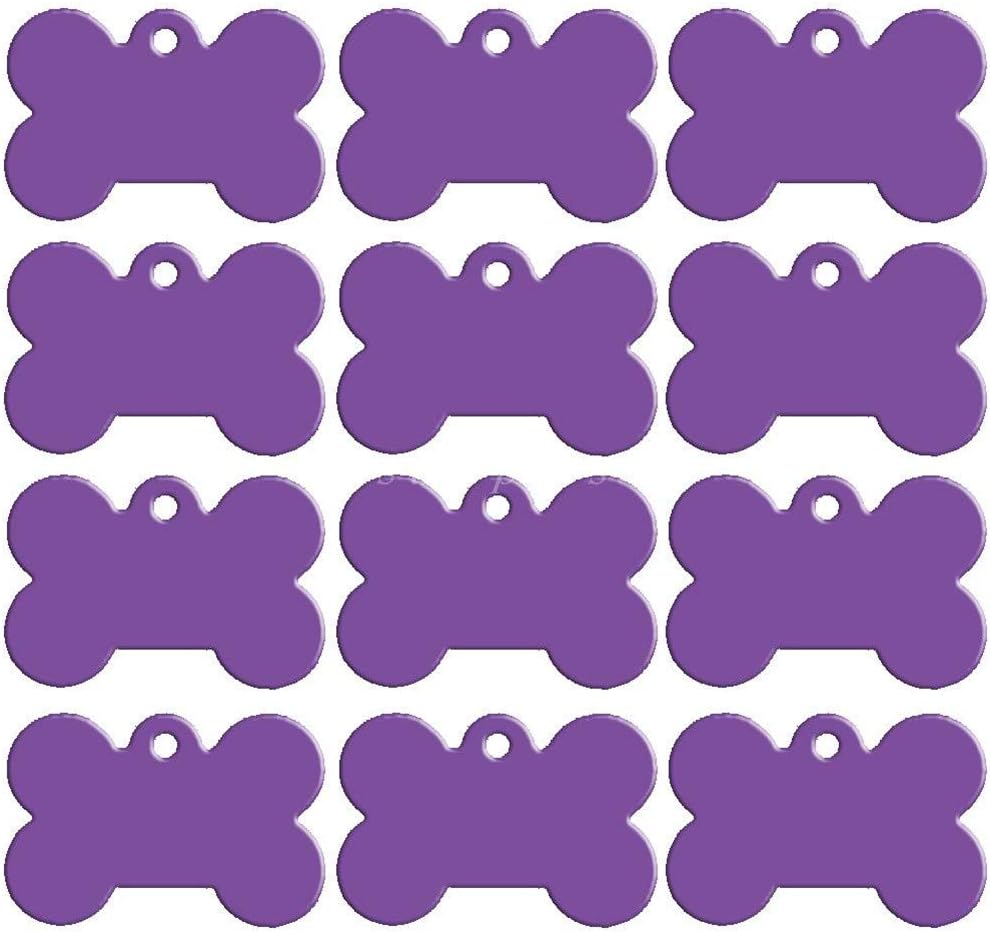 500 pcs/lot Aluminum Pet Bone Shape ID Tag Engraved Dog Cat Tags Custom Personalized Pet Name Phone Number Tag Purple 51 x 36 mm