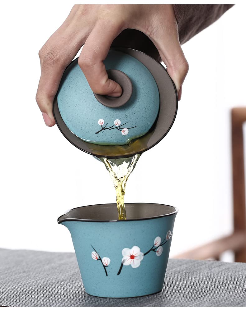 Fleurs de Cerisier Style Japonais Grande Tasse à thé en céramique Peinte à la Main Deux Tasses Une Tasse à thé Tasse Kung Fu Bol à thé Tasse