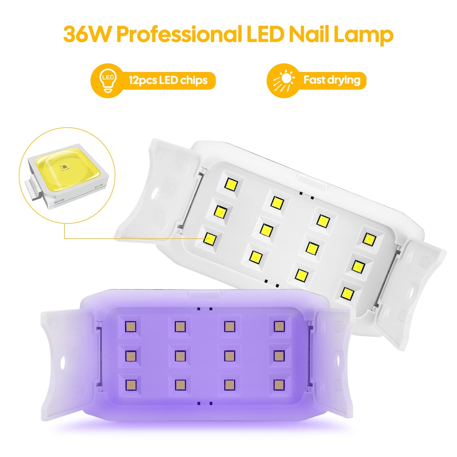 zalati Lampa do paznokci 36 W UV LED składana przenośna lampa utwardzająca do paznokci żelowych szybkoschnące zdobienie paznokci