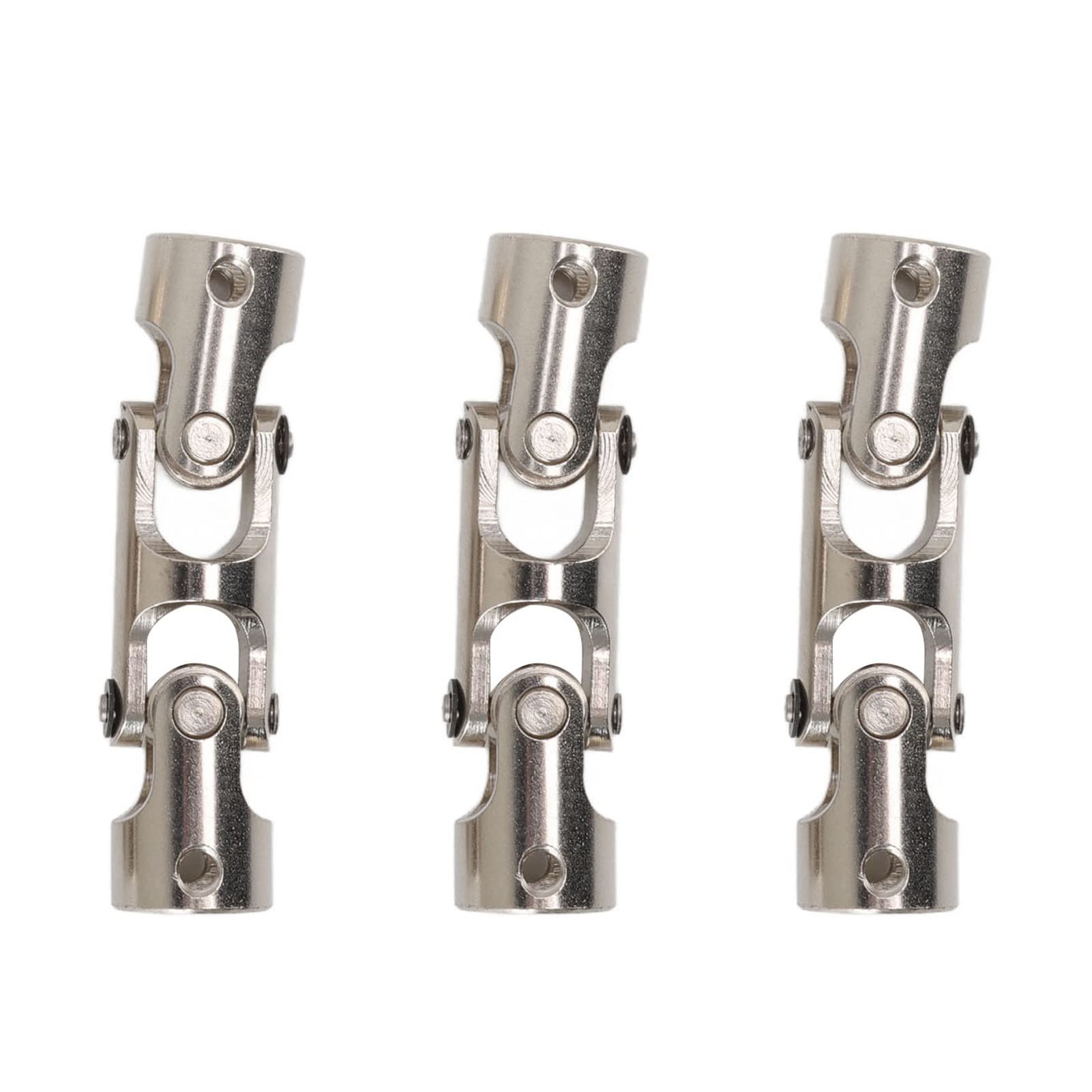 Eje de junta universal RC de 8 mm a 8 mm, acoplamiento de acero giratorio de 3 secciones, eje de dirección universal para coches RC con tornillos de fijación, conector flexible