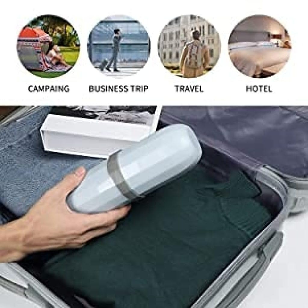 ONISHOMES Portable Capsule Shape Travel Toothbrush, Toothpaste, Toiletry and Cosmetic Holder Case (Pack of 2) 2