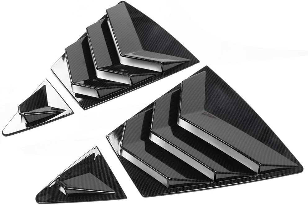 IKON MOTORSPORTS, Window Louvers Compatible with 20-24 Toyota Corolla Sedan, Carbon Fiber Print CFL Side Window Scoop 4Pc Set