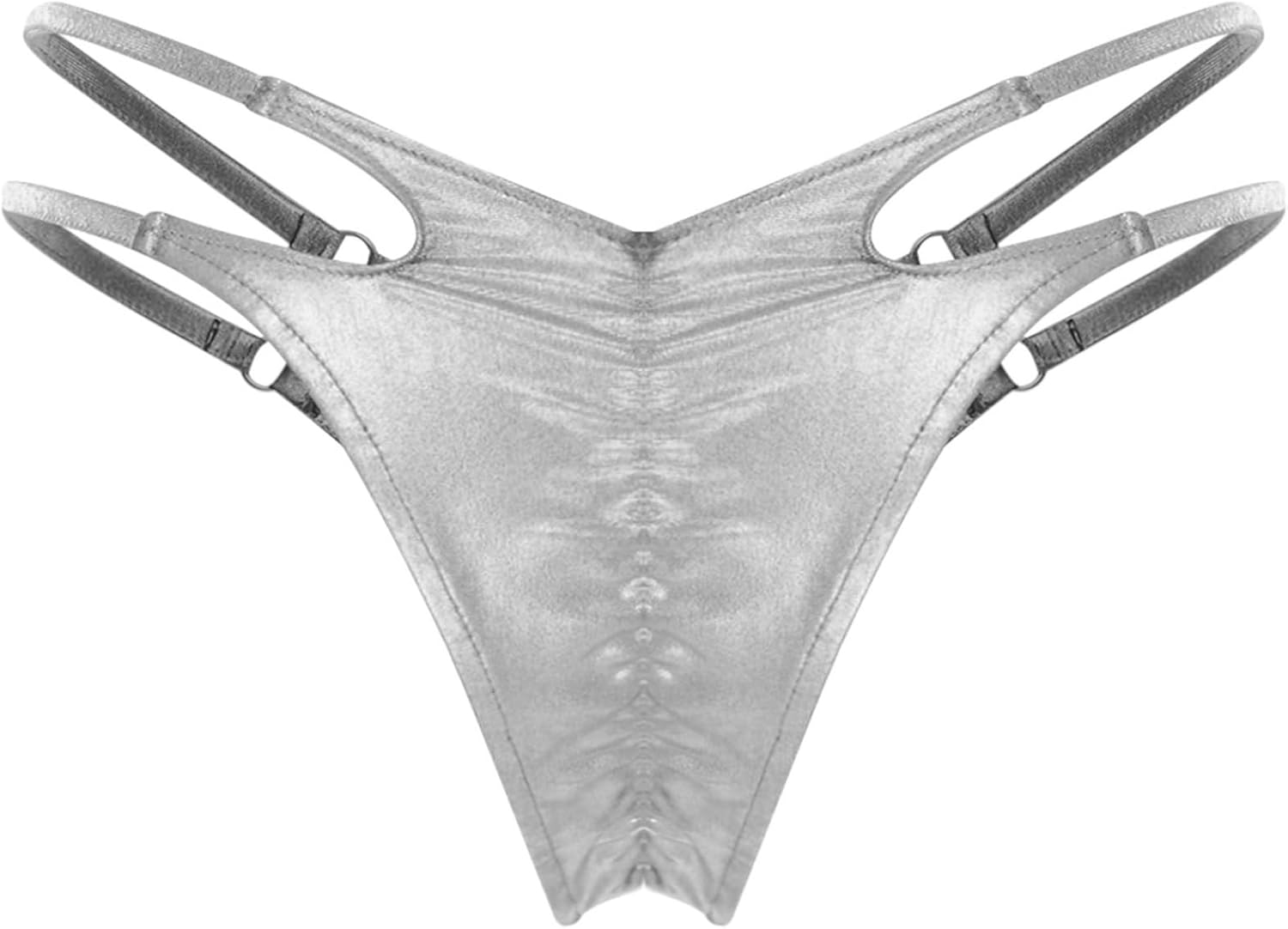 Sywiyi Women G String Thongs Shiny Duble Waistband Micro Thongs T-Back Tangas Bikini Briefs