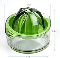 Vista 5 de Exprimidor de naranja y limón cítrico, exprimidor manual con taza medidora integrada y colador, 8 onzas (verde)