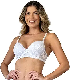Sutiã Feminino Com Bojo Lingerie De Renda Íntimo Conforto Casual Básico Soutien