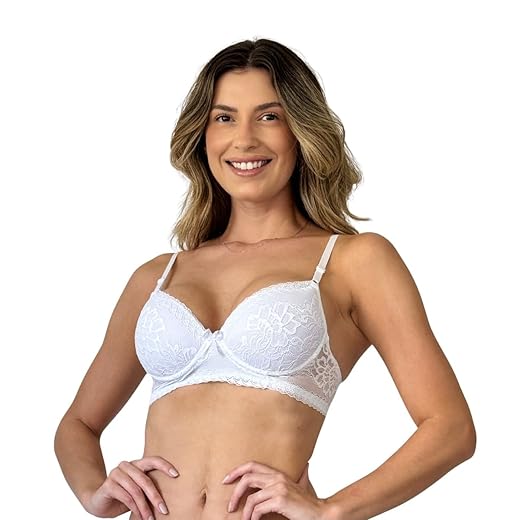 Sutiã Feminino Com Bojo Lingerie De Renda Íntimo Conforto Casual Básico Soutien