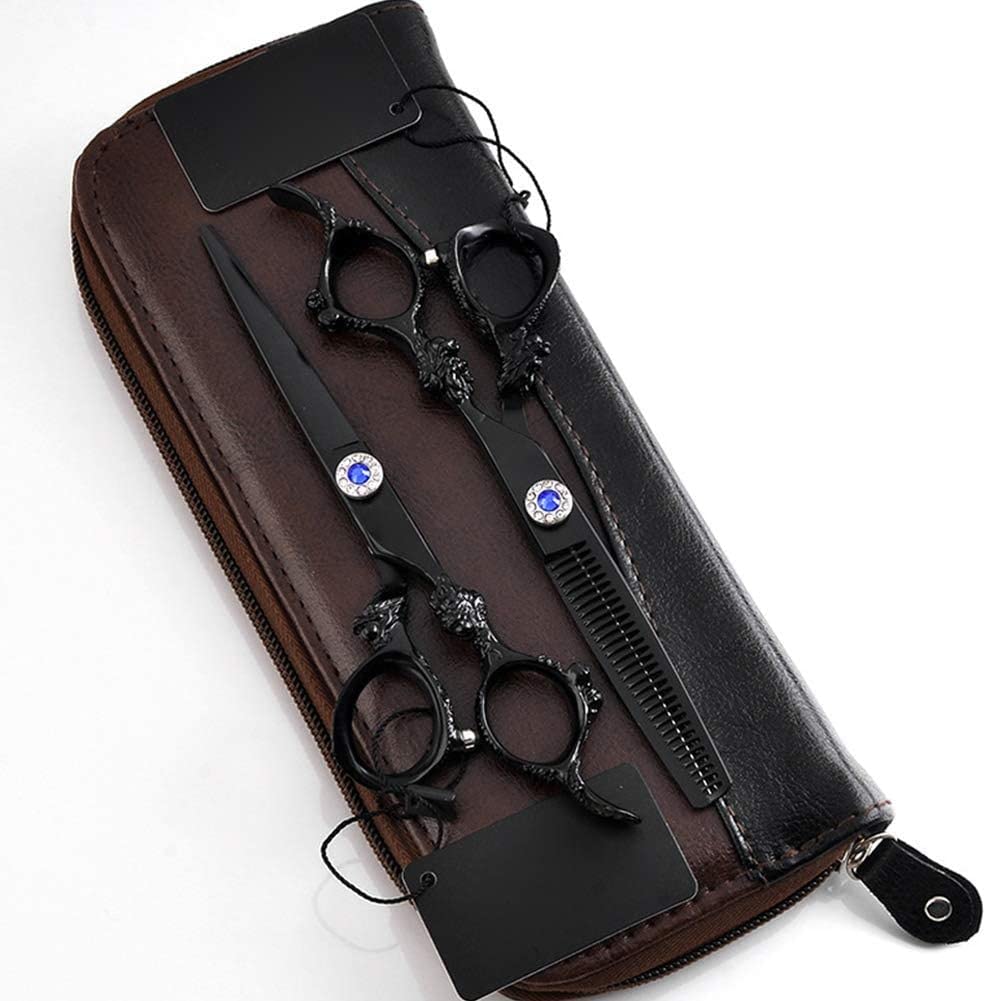 6.0" Hair Scissors Teflon Shears Cheap Hairdressing Scissors Barber Thinning Scissors Hairdresser Razor Haircut,5.5InchSet (ToothCut5.5Inch) (A ToothCut5.5Inch)